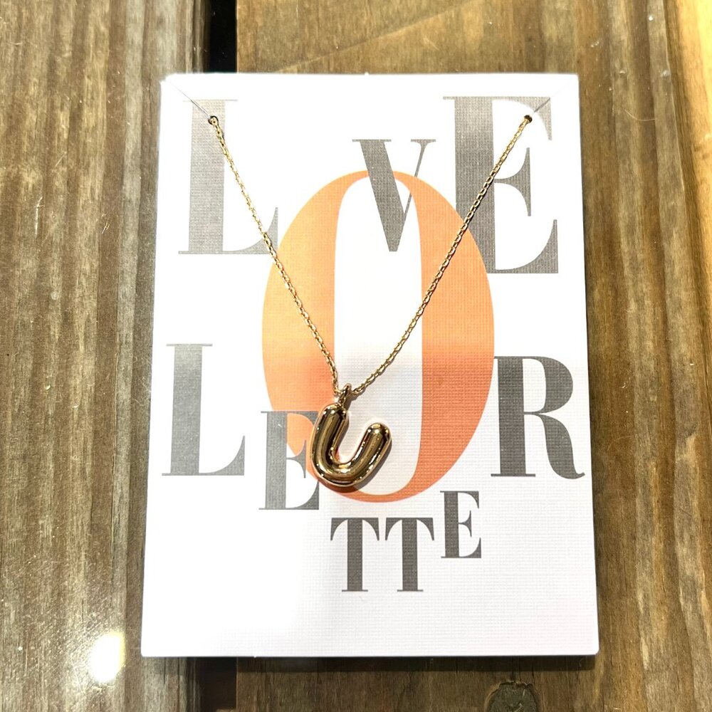 U Bubble Letter Necklace 20$